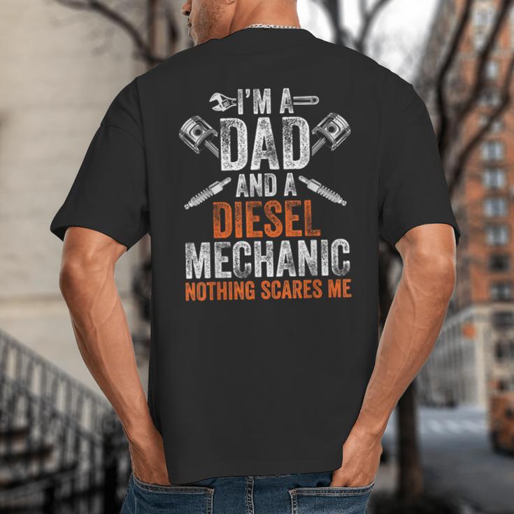 For Men Father's Day Halloween Diesel Mechanic Dad Big And Tall Men's T-Shirt Back Print
