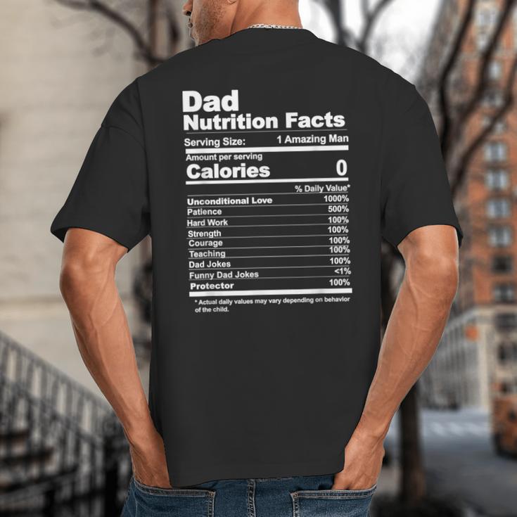 Miftees Fathers Day Tees Dad Nutrition Facts Big And Tall Men's T-Shirt Back Print