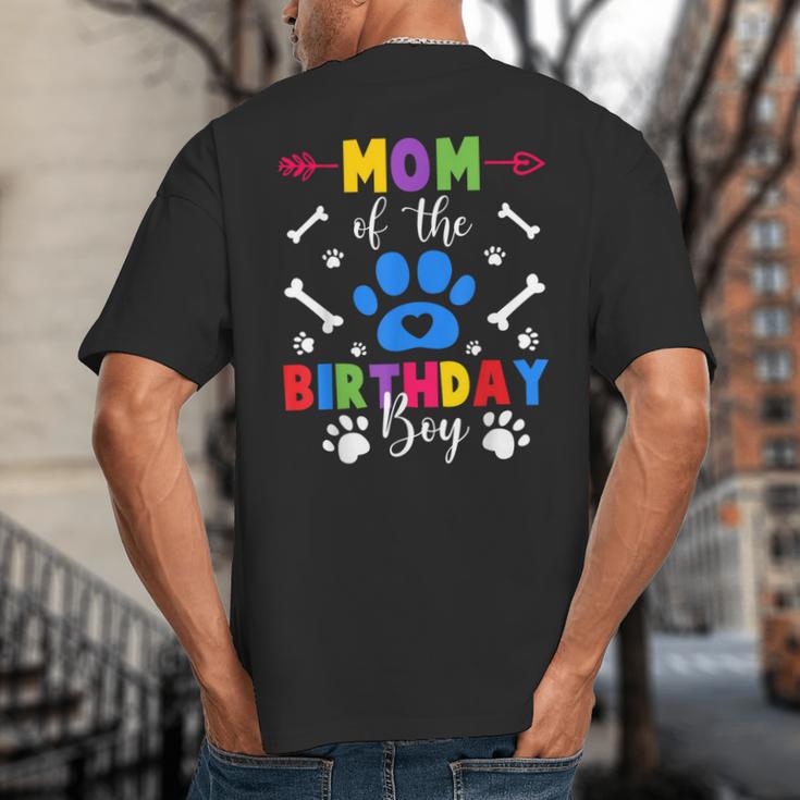 Mom And Dad Mom Of The Birthday Boy Dog Paw Family Matching Big And Tall Men's T-Shirt Back Print