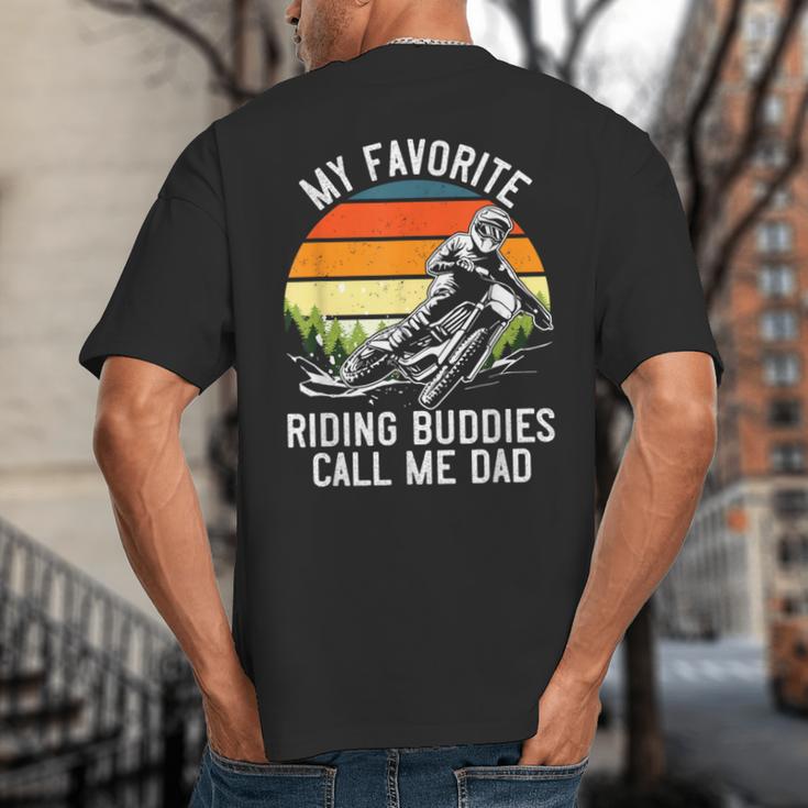 Motorcycle Dad Dirt Bike Shirt Motocross Riding Buddies Big And Tall Men's T-Shirt Back Print