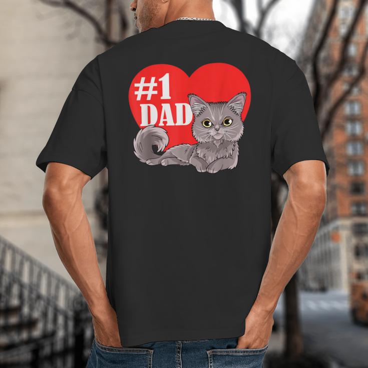 Nebelung Cat 1 Dad Father's Day Daddy Heart Decor For Men Women Kids Big And Tall Men's T-Shirt Back Print Nebelung Cat 1 Dad Father's Day Daddy Heart Decor For Men Women Kids Big And Tall Men's T-Shirt Back Print