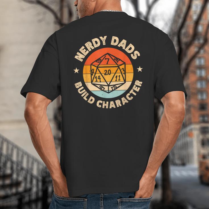 Nerdy Dads Build Character Big And Tall Men's T-Shirt Back Print
