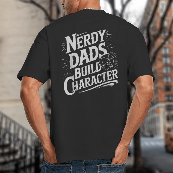 Nerdy Dads Build Character RPG Dice Father Humor Big And Tall Men's T-Shirt Back Print Nerdy Dads Build Character RPG Dice Father Humor Big And Tall Men's T-Shirt Back Print