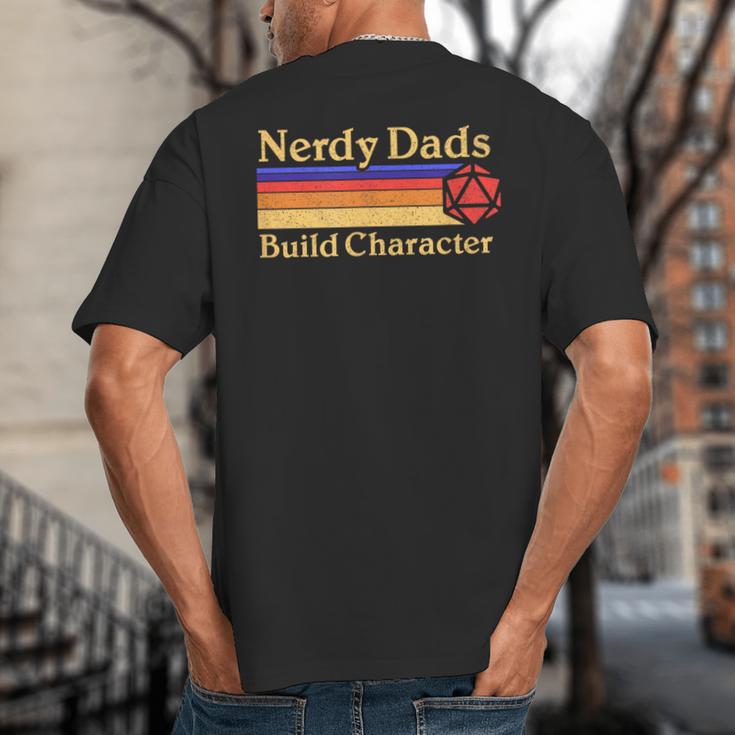 Nerdy Dads Dice For Tabletop RPG New Father Big And Tall Men's T-Shirt Back Print