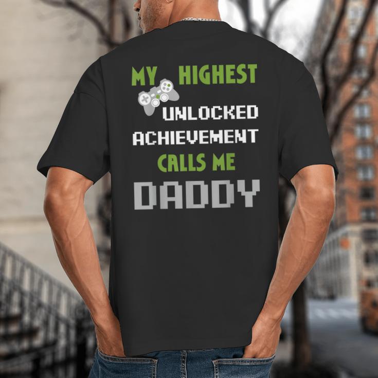 Nerdy Father Day Gamer Dad Daddy Men Love Video Gaming Big And Tall Men's T-Shirt Back Print
