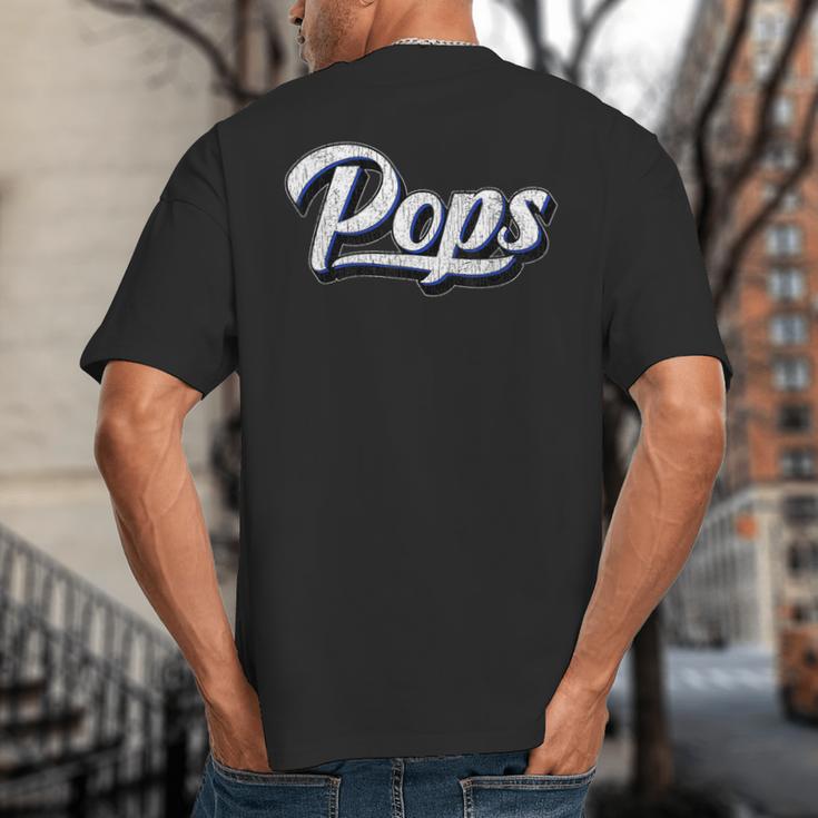 New Grandpa For Dad Called Pops Big And Tall Men's T-Shirt Back Print