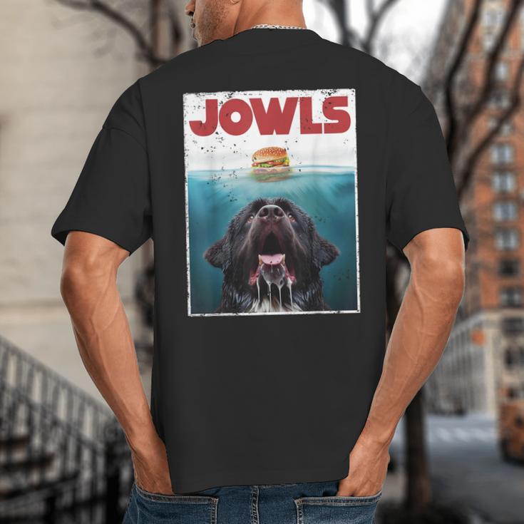 Newfoundland Dog Newfie Lab Jowls Burger Dog Mom Dad Big And Tall Men's T-Shirt Back Print