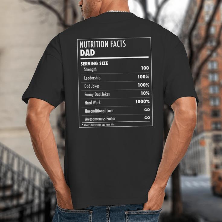 Nutrition Facts Dad Father's Day Shirt For Men Dad Big And Tall Men's T-Shirt Back Print Nutrition Facts Dad Father's Day Shirt For Men Dad Big And Tall Men's T-Shirt Back Print