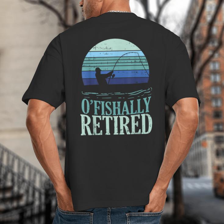 Ofishally Retired Fishing Retro Retirement Dad Men Big And Tall Men's T-Shirt Back Print