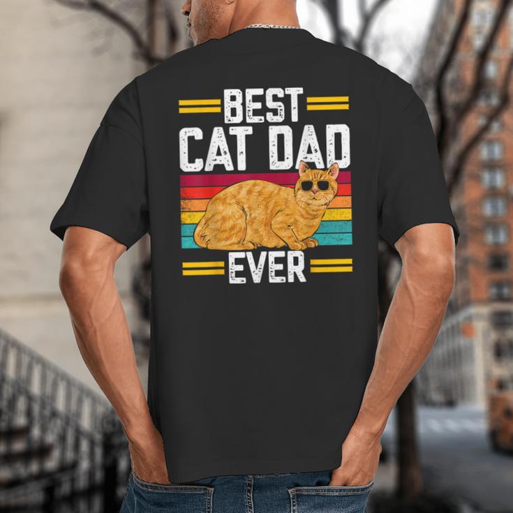 Orange Cat Best Cat Dad Ever Orange Tabby Cat Big And Tall Men's T-Shirt Back Print