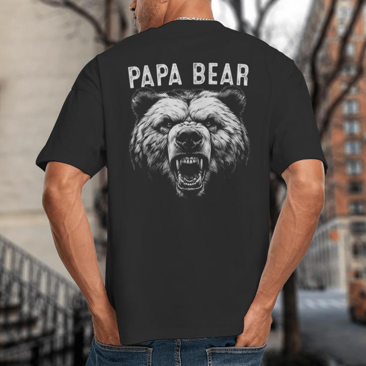 Papa Bear Best Idea Fathers Day Bear For Men Dad Big And Tall Men's T-Shirt Back Print