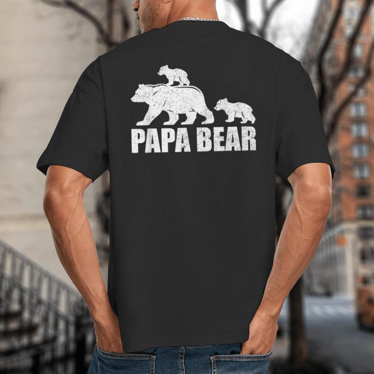 Papa Bear Two Cubs Shirt Daddy Bear Twin Tshirt Papa 2 Kids Big And Tall Men's T-Shirt Back Print Papa Bear Two Cubs Shirt Daddy Bear Twin Tshirt Papa 2 Kids Big And Tall Men's T-Shirt Back Print