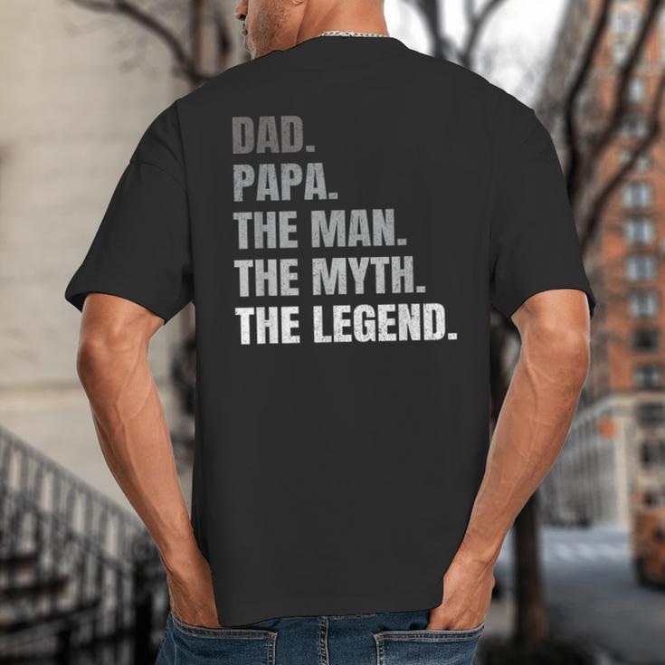 Papa Dad Legend Men Grandpa Christmas Father's Day Birthday Big And Tall Men's T-Shirt Back Print