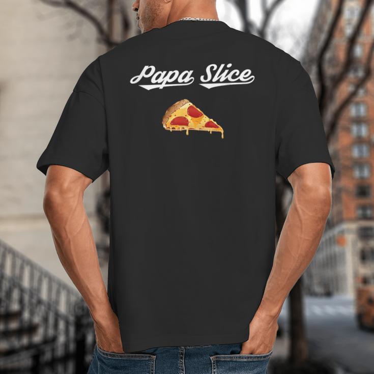 Papa Slice Pizza Belly Expectant Dad Pizza Pregnancy Reveal Big And Tall Men's T-Shirt Back Print Papa Slice Pizza Belly Expectant Dad Pizza Pregnancy Reveal Big And Tall Men's T-Shirt Back Print