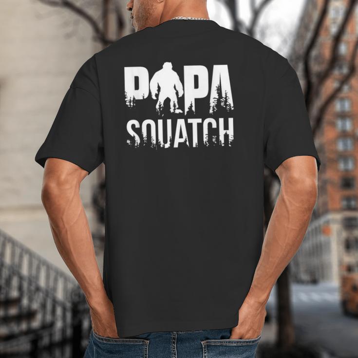 Papa Squatch For Dad Sasquatch Fathers Day Big And Tall Men's T-Shirt Back Print