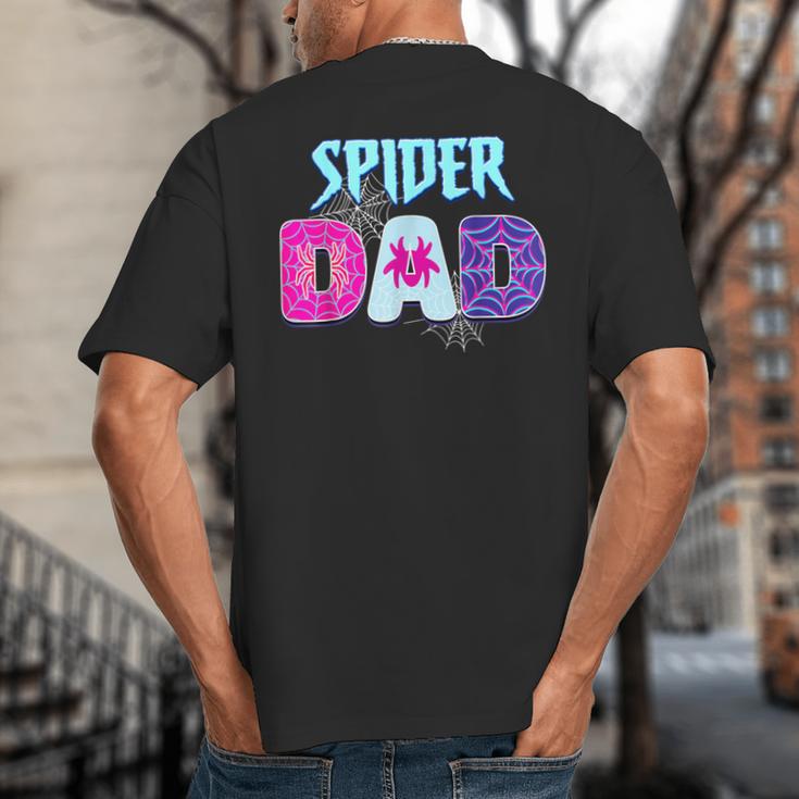 Parents Mom Spider Dad Matching Family Birthday Big And Tall Men's T-Shirt Back Print