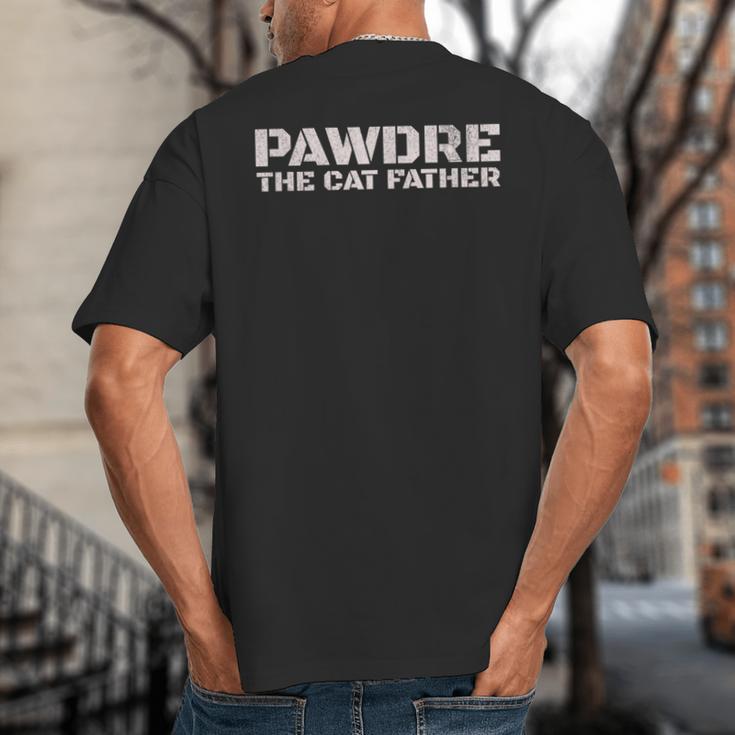 PAWDRE The Cat Father Cat Dad Feline Fathers Cat Big And Tall Men's T-Shirt Back Print
