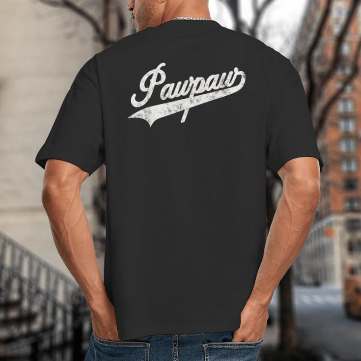 Pawpaw Vintage Retro Style For Dad Grandpa Big And Tall Men's T-Shirt Back Print