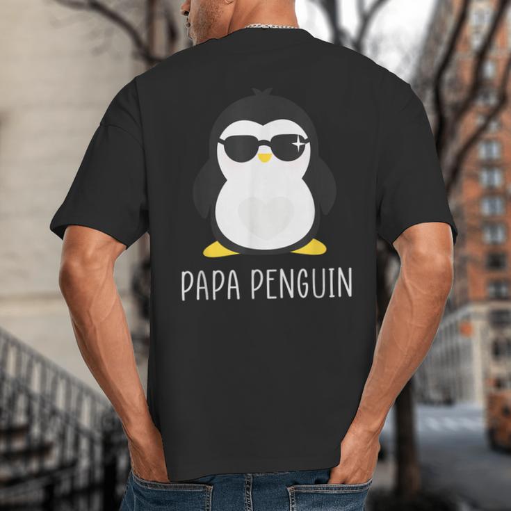 Penguin Papa Father's & Cute Dad Big And Tall Men's T-Shirt Back Print