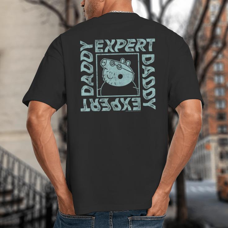 Peppa Pig Father's Day Expert Daddy Vintage Faded Box Logo Big And Tall Men's T-Shirt Back Print Peppa Pig Father's Day Expert Daddy Vintage Faded Box Logo Big And Tall Men's T-Shirt Back Print
