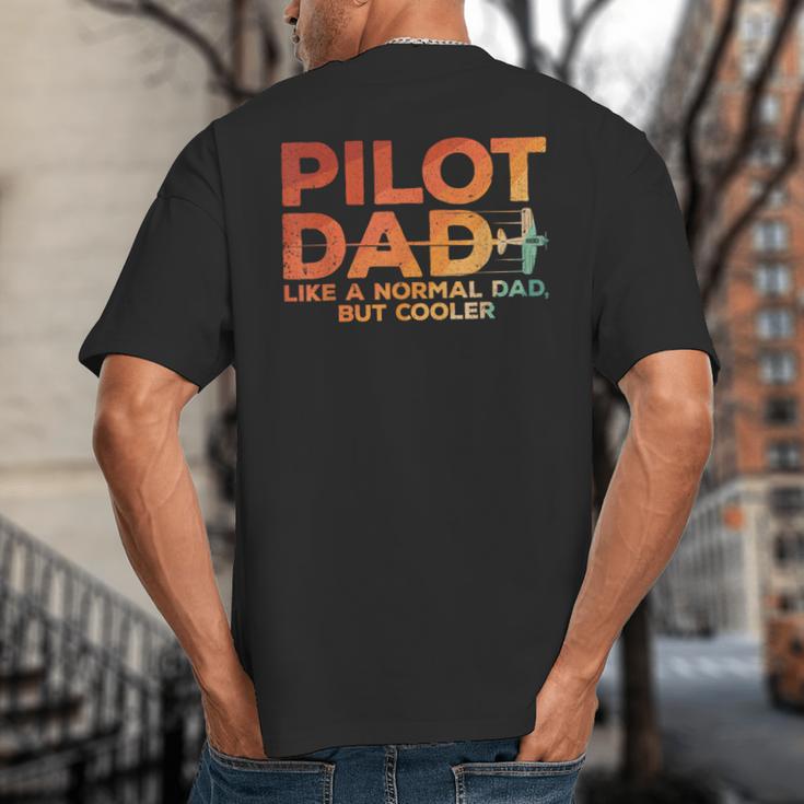 Pilot Dad Art For Men Father Aviation Airplane Pilot Big And Tall Men's T-Shirt Back Print
