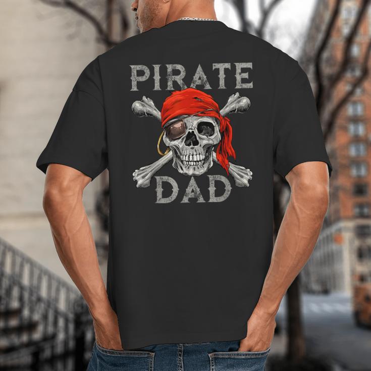 Pirate Dad Shirt Jolly Roger Crossbones Skull Halloween Big And Tall Men's T-Shirt Back Print Pirate Dad Shirt Jolly Roger Crossbones Skull Halloween Big And Tall Men's T-Shirt Back Print