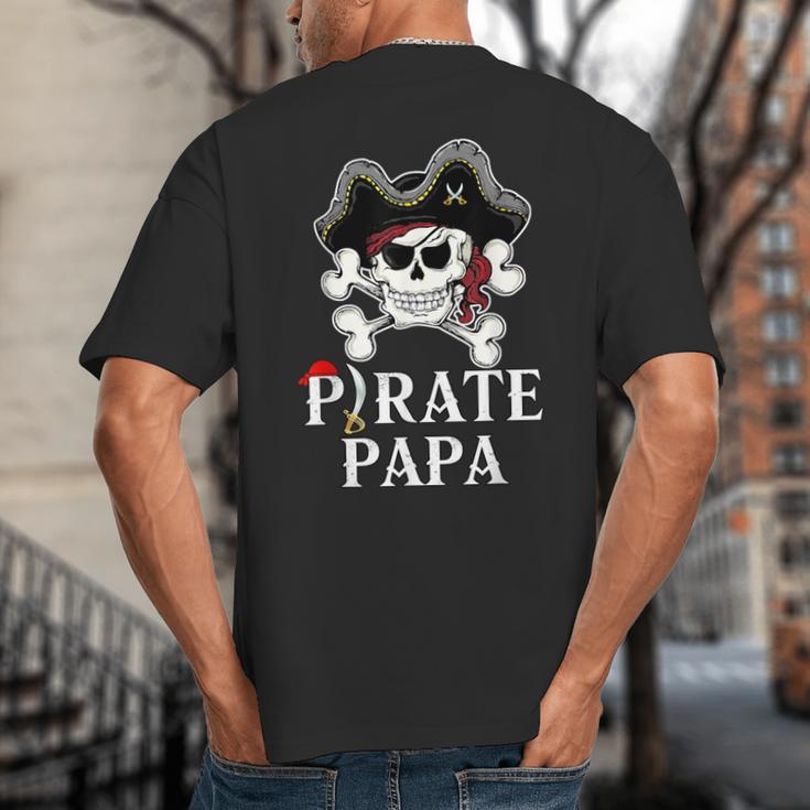 Pirate Papa Costume Jolly Roger Crossbones Pirate Dad Big And Tall Men's T-Shirt Back Print