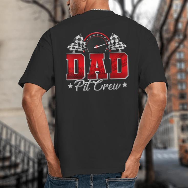 Pit Crew Race Car Racing Dad Family Birthday Party Big And Tall Men's T-Shirt Back Print Pit Crew Race Car Racing Dad Family Birthday Party Big And Tall Men's T-Shirt Back Print