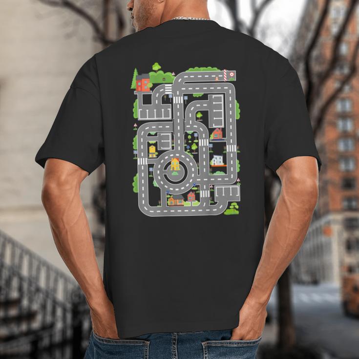 Play Cars On Dad's Back Shirt Kids And Fathers Play Big And Tall Men's T-Shirt Back Print