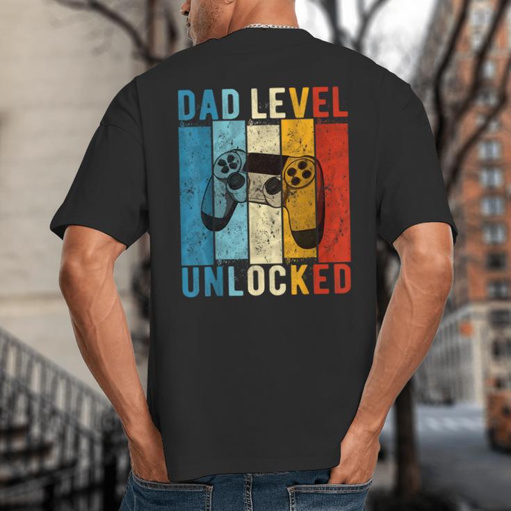 Pregnancy Announcement Dad Level Unlocked New Daddy Father Big And Tall Men's T-Shirt Back Print Pregnancy Announcement Dad Level Unlocked New Daddy Father Big And Tall Men's T-Shirt Back Print