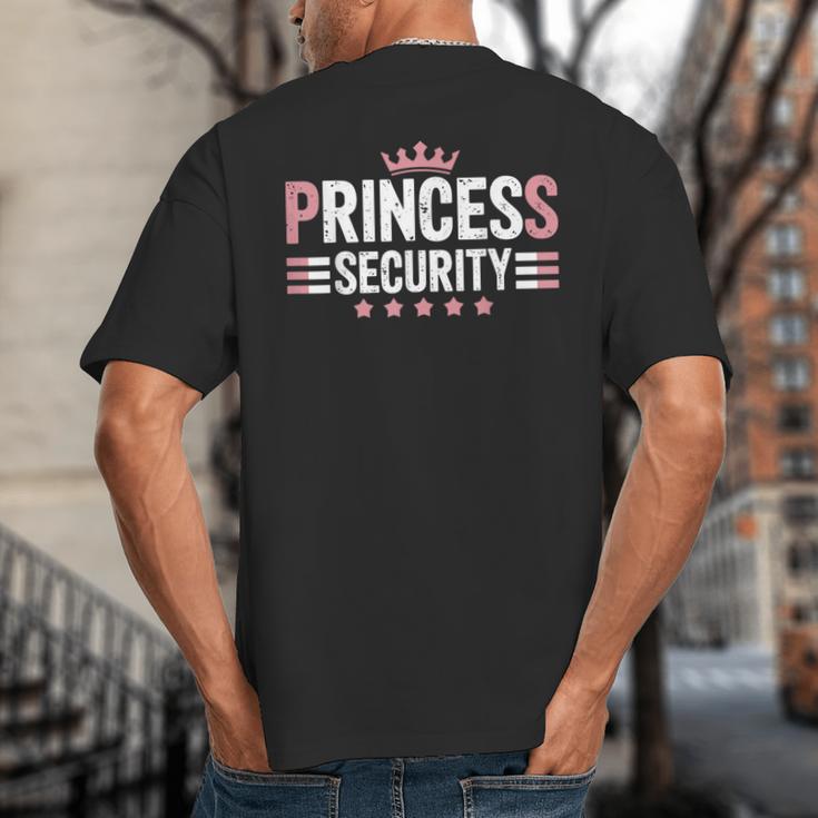 Princess Security Boys Big Brother Vintage Birthday Dad Mom Big And Tall Men's T-Shirt Back Print