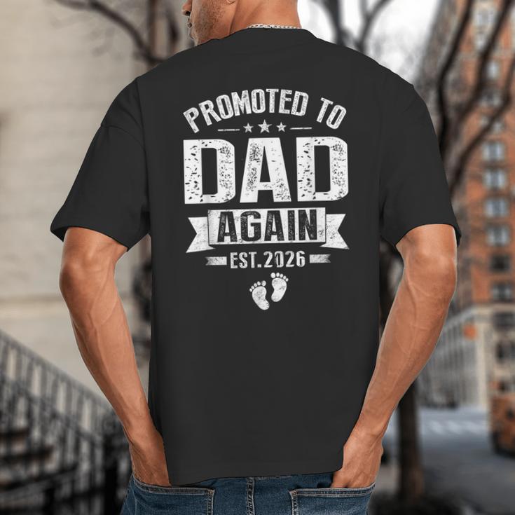 Promoted To Dad Again Est 2026 Pregnancy Announcement Big And Tall Men's T-Shirt Back Print Promoted To Dad Again Est 2026 Pregnancy Announcement Big And Tall Men's T-Shirt Back Print