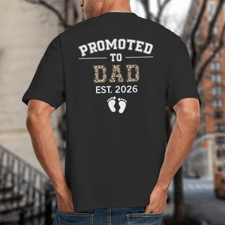 Promoted To Dad Est 2026 For Men Fathers Matching Big And Tall Men's T-Shirt Back Print
