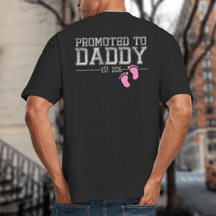Promoted To Daddy Est 2026 Shirt New Daddy New Dad Big And Tall Men's T-Shirt Back Print