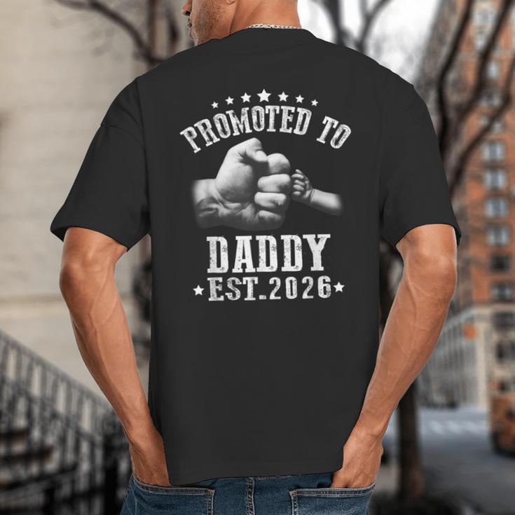 Promoted To Daddy Est 2026 Soon To Be Daddy 2026 Big And Tall Men's T-Shirt Back Print
