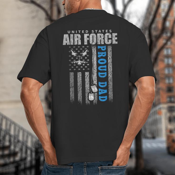 Proud Air Force Dad Of The US Air Force USA Flag Big And Tall Men's T-Shirt Back Print Proud Air Force Dad Of The US Air Force USA Flag Big And Tall Men's T-Shirt Back Print