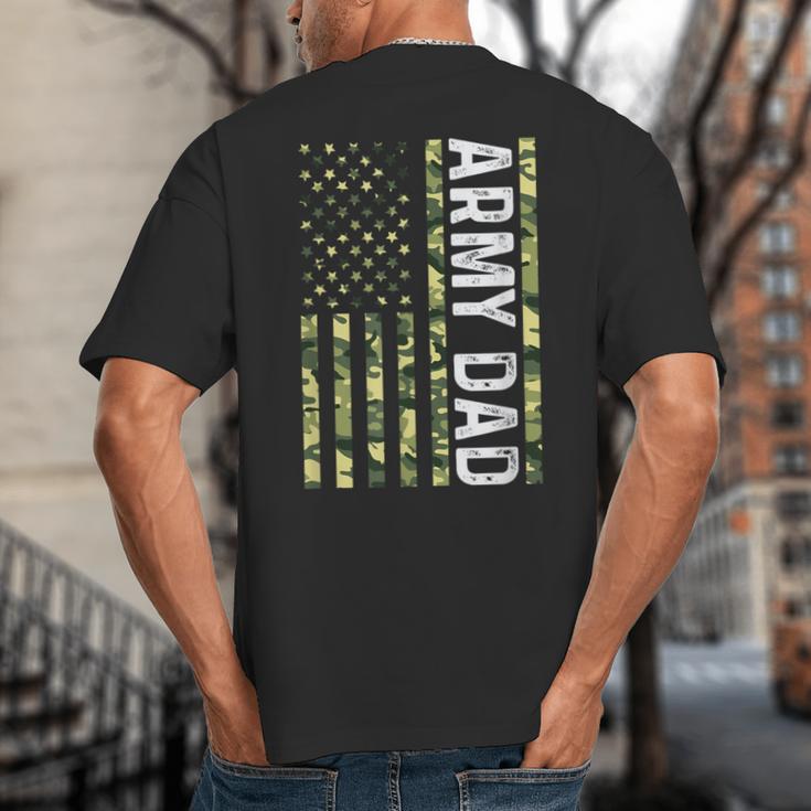 Proud Army Dad United States USA Flag For Father's Day Big And Tall Men's T-Shirt Back Print