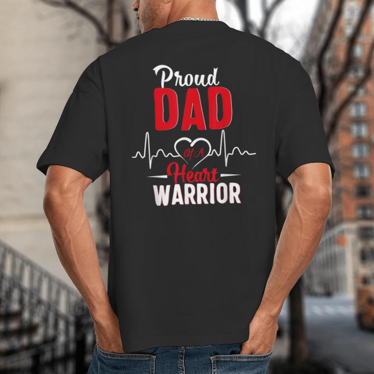 Proud Dad Of a Heart Warrior CHD Awareness Gift Big And Tall Men's T-Shirt Back Print