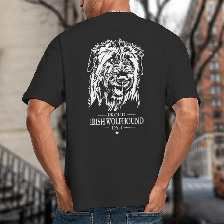 Proud Irish Wolfhound Dad Dog Dad Irish Wolfhound Dog Big And Tall Men's T-Shirt Back Print