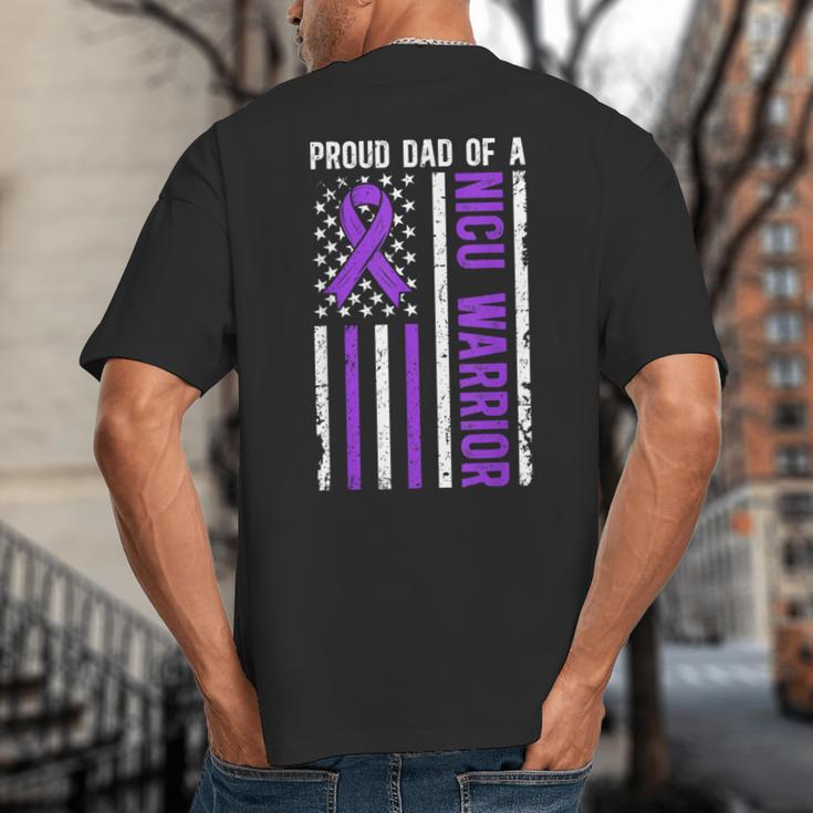 Proud NICU Dad Of NICU Warrior Micro Preemie Baby Father Big And Tall Men's T-Shirt Back Print Proud NICU Dad Of NICU Warrior Micro Preemie Baby Father Big And Tall Men's T-Shirt Back Print