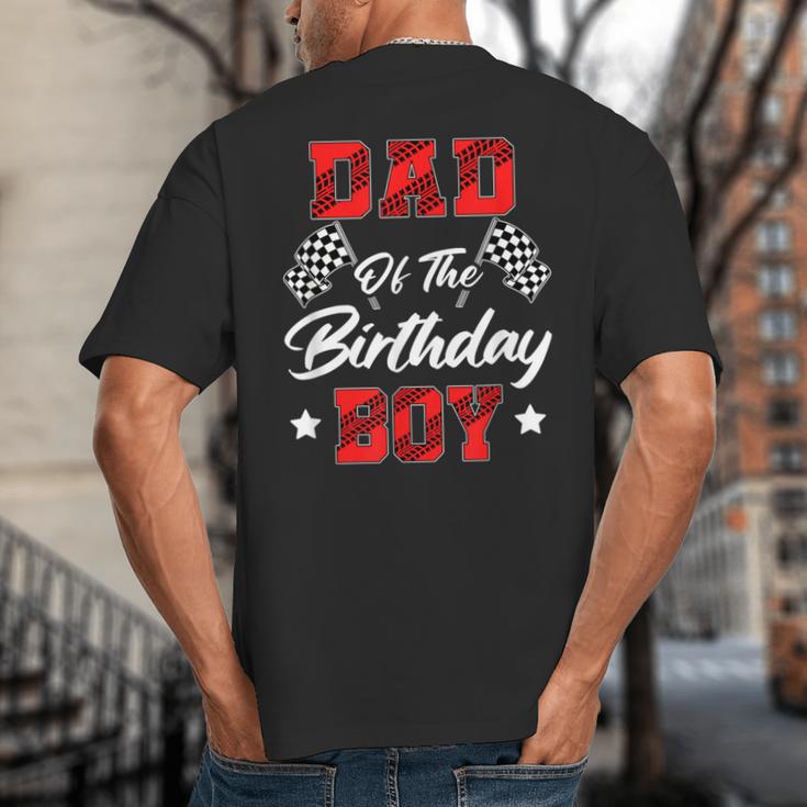 Race Car Dad Of The Birthday Boy Racing Family Pit Crew Big And Tall Men's T-Shirt Back Print