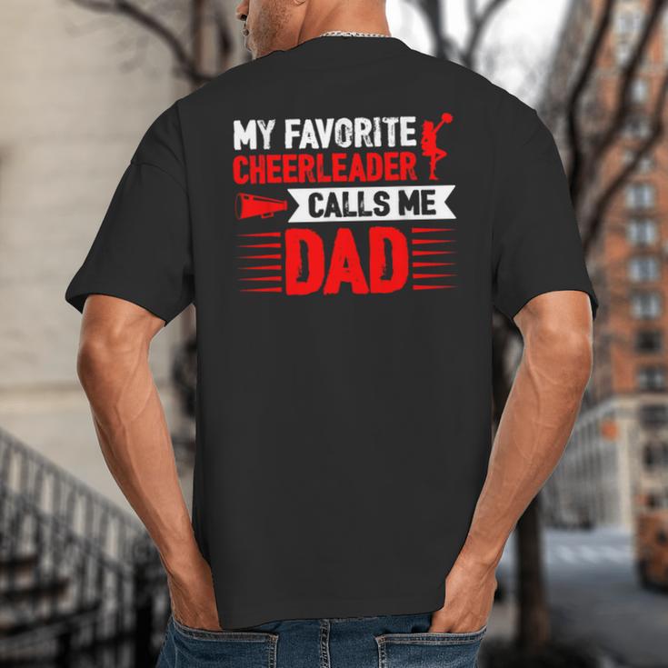 Red Cheer Dad Family Father Cheerleader Squad Big And Tall Men's T-Shirt Back Print Red Cheer Dad Family Father Cheerleader Squad Big And Tall Men's T-Shirt Back Print