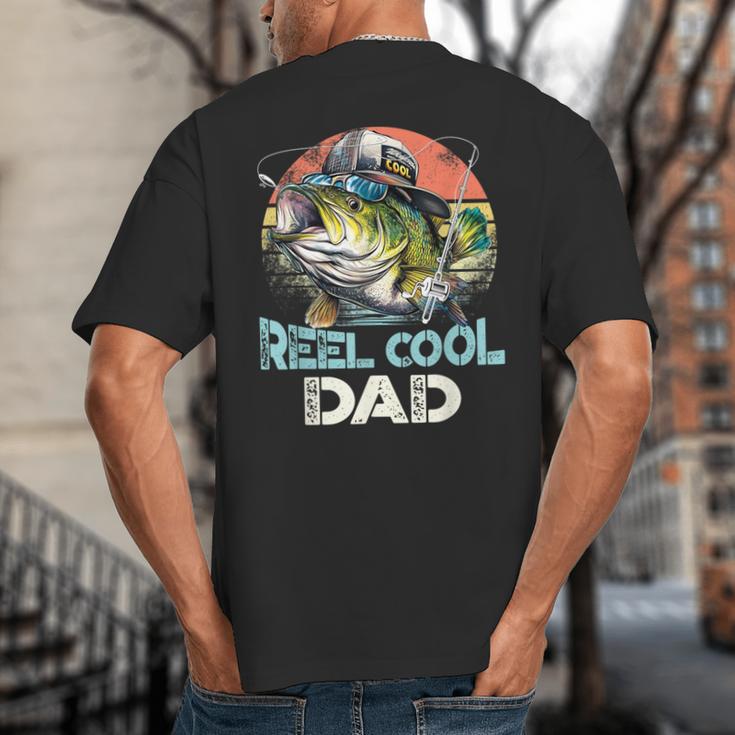 Reel Cool Dad Fishing Vintage Retro Father's Day Big And Tall Men's T-Shirt Back Print