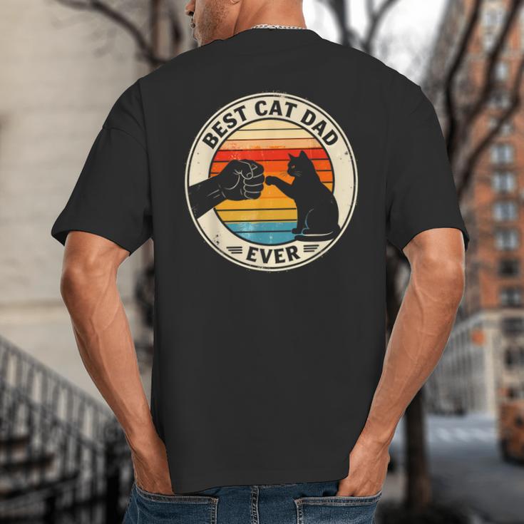 Retro Cat Dad Ever Cats Lovers For Men Women And Kids Big And Tall Men's T-Shirt Back Print