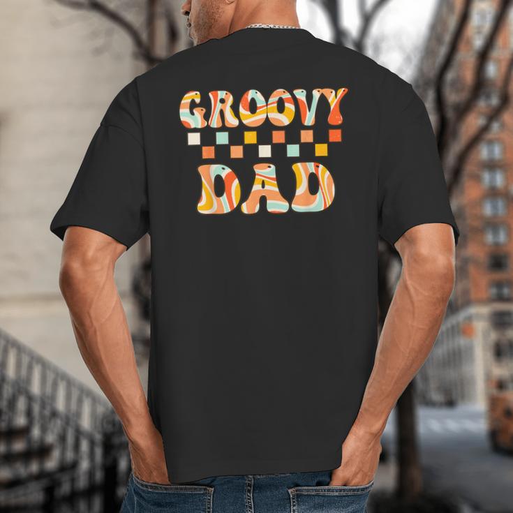 Retro Groovy Dad Matching Family 1st Birthday Party Big And Tall Men's T-Shirt Back Print