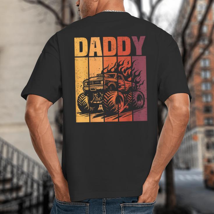 Retro Monster Truck Daddy Matching Family Birthday Party Big And Tall Men's T-Shirt Back Print Retro Monster Truck Daddy Matching Family Birthday Party Big And Tall Men's T-Shirt Back Print