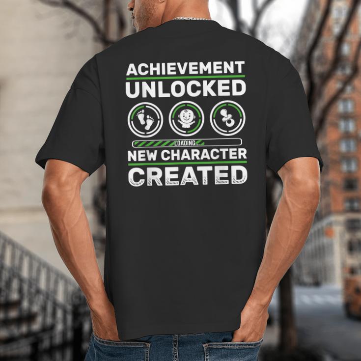 Schwangerschaft Verknden Geschenk Zocker New Character Created Pregnancy Announcement Dad Gamer Big And Tall Men's T-Shirt Back Print