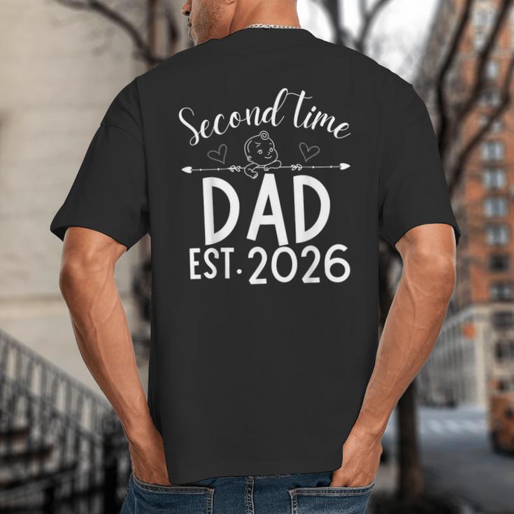 Second Time Dad Est 2026 Pregnancy Announcement Baby Daddy Big And Tall Men's T-Shirt Back Print Second Time Dad Est 2026 Pregnancy Announcement Baby Daddy Big And Tall Men's T-Shirt Back Print