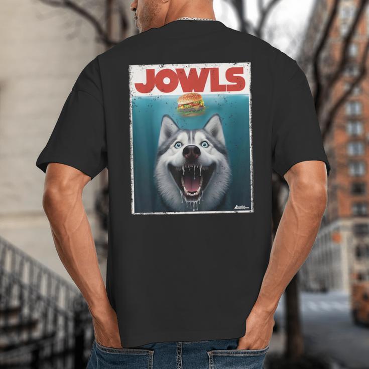 Siberian Husky Jowls Sled Dog Mom Top Alaskan Dog Dad Big And Tall Men's T-Shirt Back Print