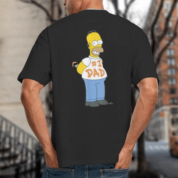 The Simpsons Homer Number 1 Dad Father's Day V2 Big And Tall Men's T-Shirt Back Print